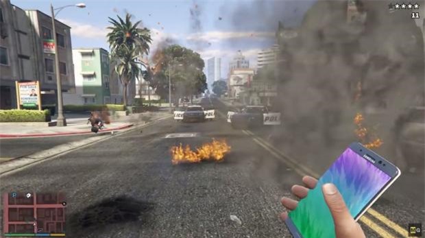 Samsung Galaxy Note 7 bị biến thành bom trong trò chơi GTA V