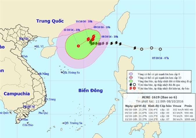 Tin mới nhất: Bão số 6 ít di chuyển, tiếp tục mạnh lên