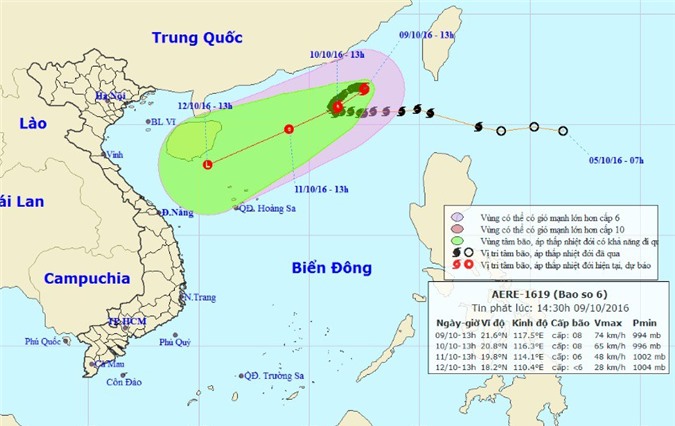 Tin mới nhất: Bão số 6 suy yếu, áp sát Hoàng Sa