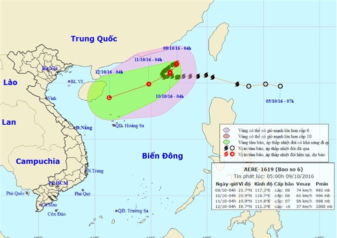 Tin mới nhất: Bão số 6 di chuyển hướng về miền Trung