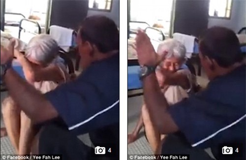 Phẫn nộ cảnh cụ bà bị người đàn ông lực lưỡng đánh đập dã man 