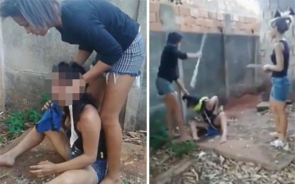 Sốc: Nhóm "đả nữ" trói tay, dùng gậy đánh cô gái dã man