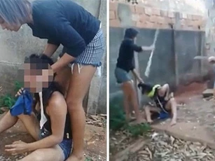 Sốc: Nhóm "đả nữ" trói tay, dùng gậy đánh cô gái dã man