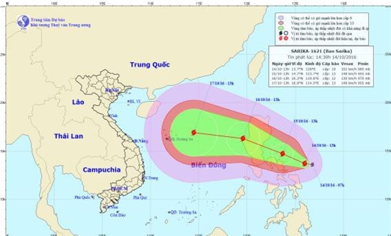 Xuất hiện cơn bão mới giật cấp 12 đang tiến vào Biển Đông