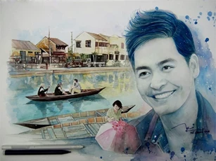 Chàng trai vẽ tranh MC Phan Anh hướng về miền Trung tuyệt đẹp