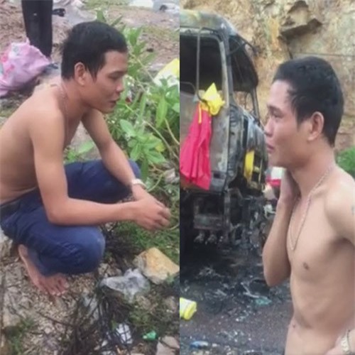 Tài xế bật khóc vì người dân "hôi của" trên xe hàng bị cháy