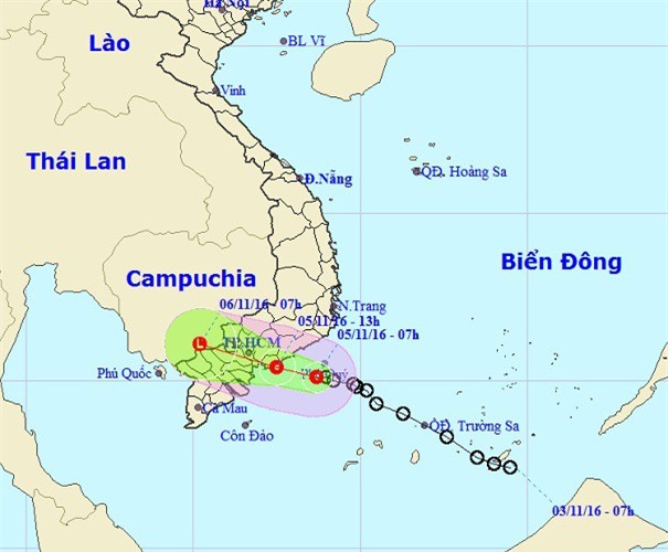 Thời tiết Bắc Bộ: Áp thấp nhiệt đới tiến sát Bình Thuận