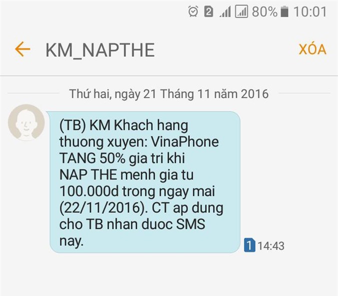 Vinaphone vẫn thông báo khuyến mại bất chấp lệnh phạt trước đó
