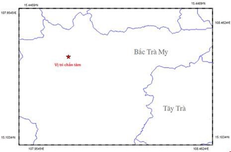 Động đất 2,4 độ richter ở khu vực sông Tranh 2, Quảng Nam