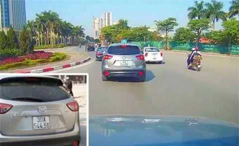 Truy tìm Mazda CX-5 cố tình đánh lái tông xe máy rồi bỏ trốn