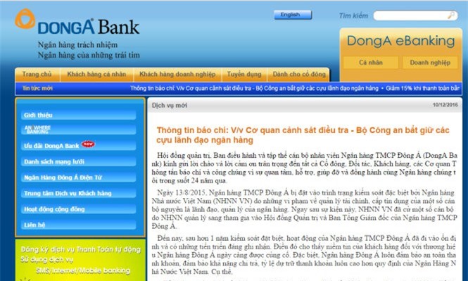 Nguyên Tổng giám đốc Ngân hàng Đông Á bị bắt