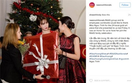 Ngọc Trinh tặng quà "khủng" cho công ty RAAS của Hoàng Kiều