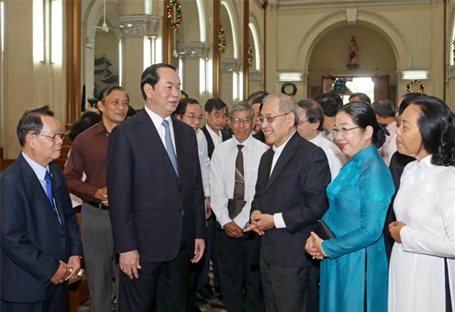 Chủ tịch nước Trần Đại Quang chúc mừng Giáng sinh tại TP. HCM