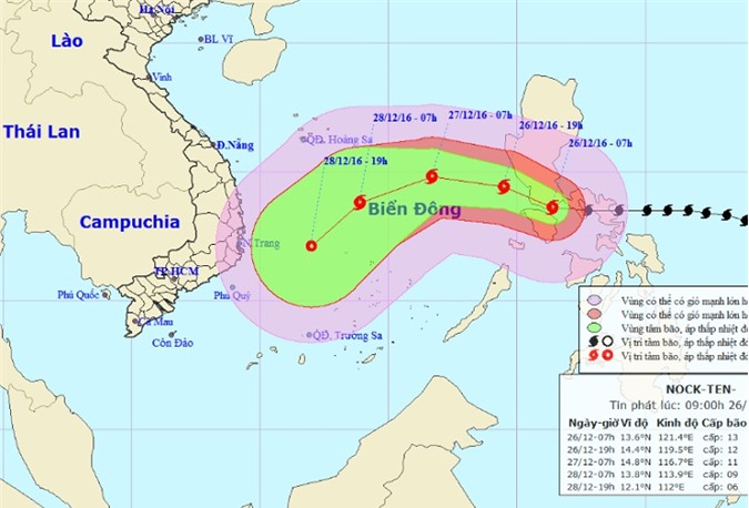 Tin mới nhất: Chiều nay, bão Nock-ten giật cấp 17 vào biển Đông
