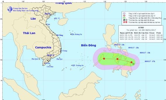 Cơn áp thấp nhiệt đới đầu tiên năm 2017 sắp càn quét Biển Đông