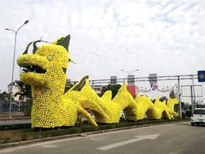Tháo dỡ ngay hoa vàng trên hình "rồng" gây tranh cãi ở Hải Phòng