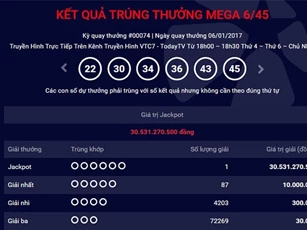 Vé số Vietlott trúng độc đắc hơn 30 tỷ được bán tại TP. HCM