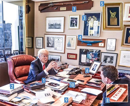 Văn phòng của Donald Trump trưng bày súng