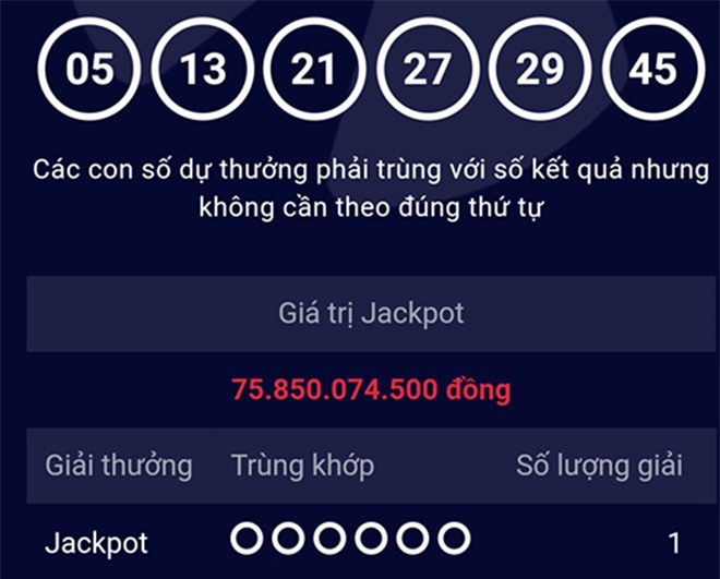 Người trúng độc đắc xổ số Vietlott gần 76 tỷ ngay mùng 2 Tết là ai?