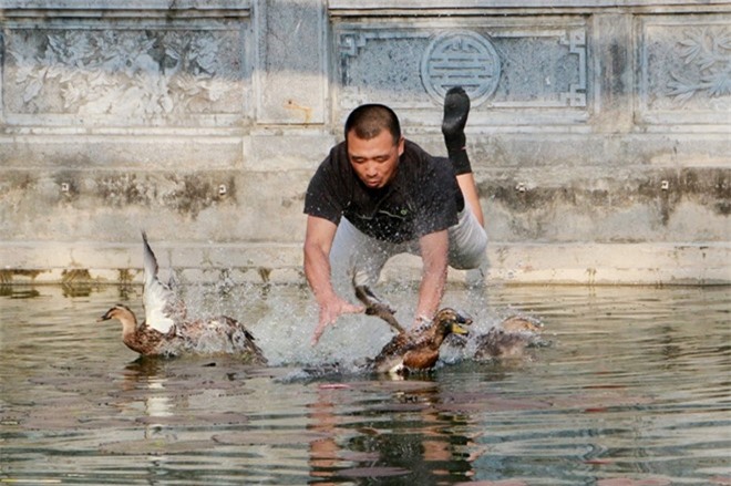 Cười thả ga với màn bắt vịt của dân làng Vạn Phúc lễ hội Xuân