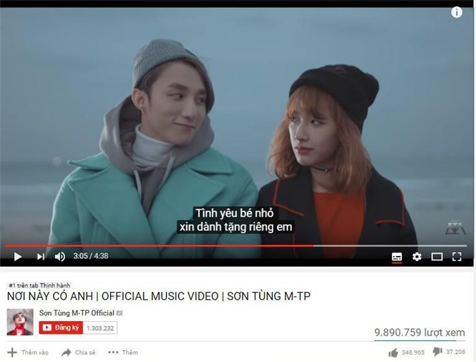 Lời bài hát "Nơi này có anh" của Sơn Tùng M-TP