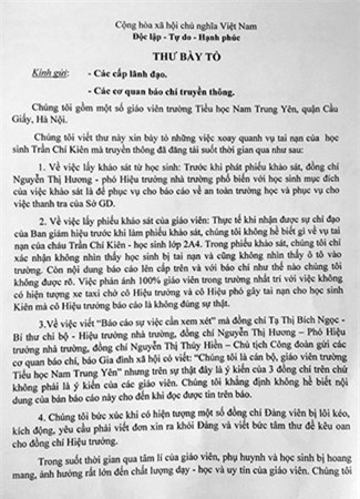 Học sinh gãy chân ở trường: Giáo viên viết "tâm thư" tố Hiệu trưởng