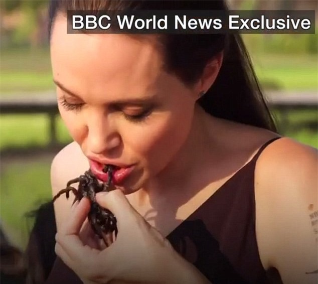 Rùng mình với món nhện, bọ cạp của Angelina Jolie