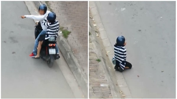 Bất bình bạn trai bắt cô gái quỳ gối xin lỗi giữa đường