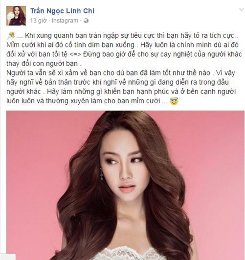 Bỏ qua "búa rìu" dư luận, Linh Chi thể hiện quan điểm sống