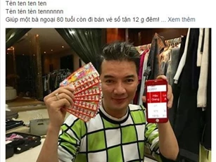 Mua 134 vé số giúp bà cụ 80 tuổi, Đàm Vĩnh Hưng khoe trúng lớn