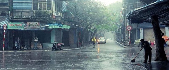 Hà Nội có mưa phùn, trời nồm ẩm đến hết tuần