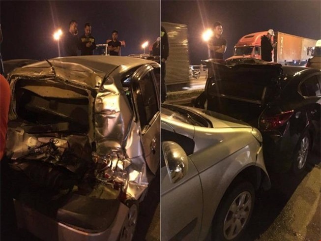  Lại xảy ra tai nạn liên hoàn trên cầu Thanh Trì 