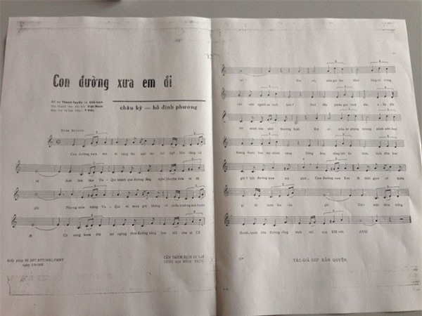 Công bố bản gốc ca khúc "Con đường xưa em đi"