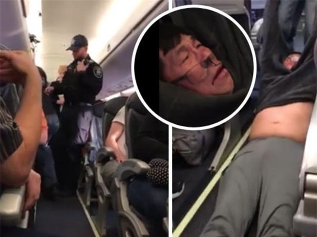 Hành khách bị kéo lê ra khỏi máy bay ở Mỹ