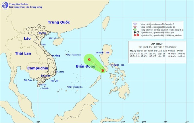 Thời tiết 17/4: Xuất hiện áp thấp nhiệt đới, Bắc Bộ có mưa rào