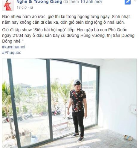 Sau ồn ào thị phi, Trường Giang khoe ảnh tậu biệt thự mới