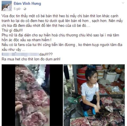 Sự thật về việc Đàm Vĩnh Hưng mua thịt lợn bị hất dầu luyn ở Hải Phòng