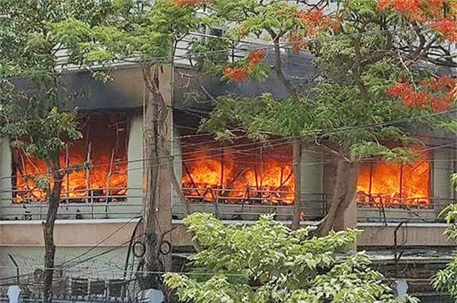 Hải Phòng: Lửa bao trùm 600m2 văn phòng công ty LS Vina cable