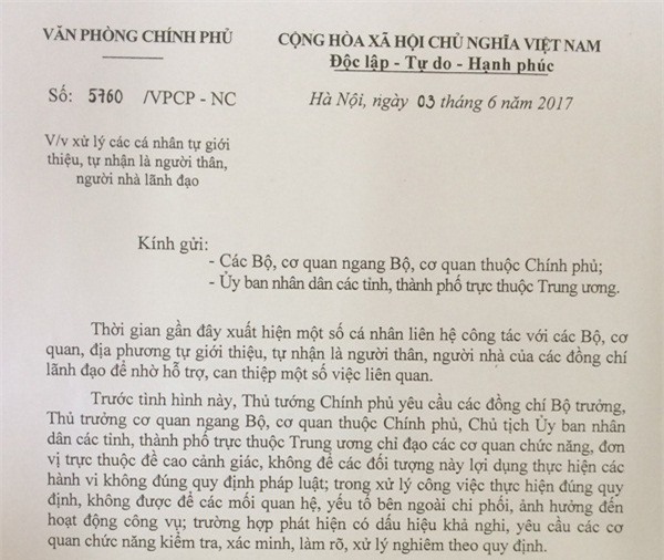 Xử nghiêm cá nhân tự nhận là người nhà của lãnh đạo để "nhờ vả"