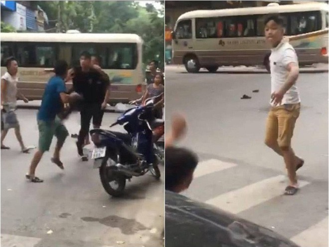 Kinh hoàng 2 nhóm thanh niên hỗn chiến ở trung tâm Hà Nội