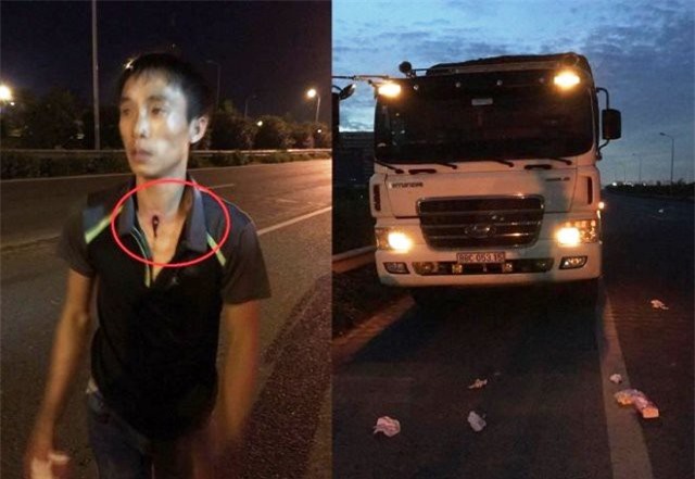 Truy bắt 2 tên cướp đâm trọng thương tài xế xe tải trên Đại lộ Thăng Long