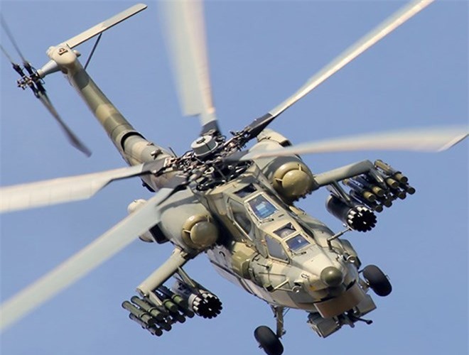 Hình ảnh siêu trực thăng Mi-28NM Nga đến tham chiến Syria