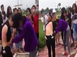 Nữ sinh cấp 3 đánh nhau như côn đồ chỉ vì "nhìn đểu"