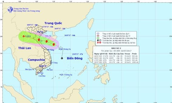 Tin khẩn cấp cơn bão số 2: Bắc Bộ, Trung Bộ mưa rất lớn