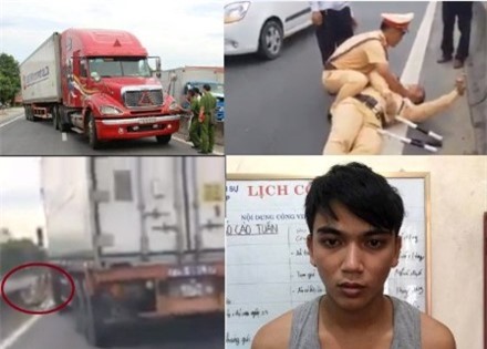 Tài xế container hất văng CSGT: Thông tin mới nhất