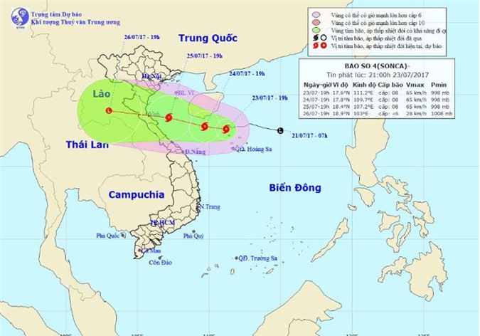 Diễn biến mới nhất cơn bão số 4 trên biển Đông