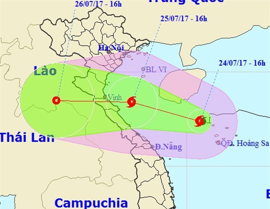 Bão số 4 đang tiến sát Nghệ An - Quảng Bình