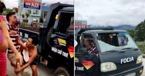 Xe tải bị ném gạch, 1 người trọng thương nhập viện