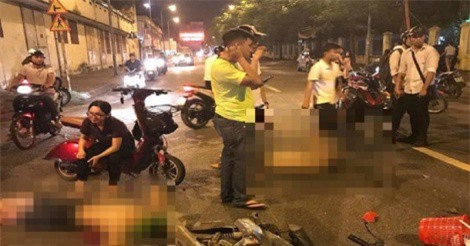 Phóng xe tốc độ cao, 2 thanh niên say rượu đâm vào cô gái đang mang bầu