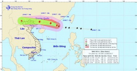 Bão số 6 áp sát đất liền, Bắc Bộ mưa rào và dông từ đêm nay 23/8